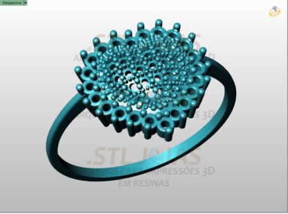 ANEL CORAÇÃO LUXO Arquivo para impressão 3D. Formato STL