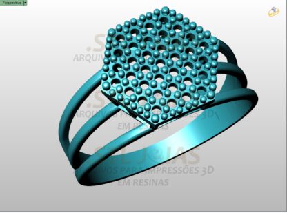 ANEL SEXTAVADO CRAVEJADO LUXO Arquivo para impressão 3D. Formato STL