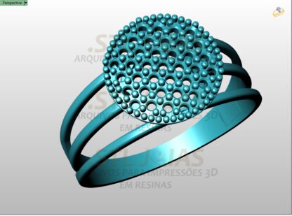 ANEL CHUVEIRO CRAVEJADO LUXO Arquivo para impressão 3D. Formato STL