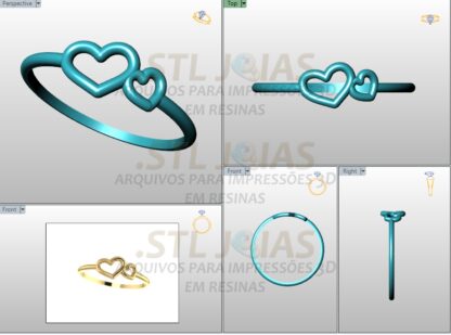 ANEL CORAÇÕES Arquivo para impressão 3D. Formato STL