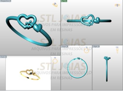 ANEL CORAÇÕES Arquivo para impressão 3D. Formato STL