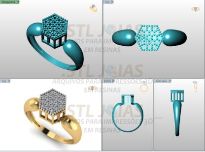 ANEL CHUVEIRO SEXTAVADO Arquivo para impressão 3D. Formato STL