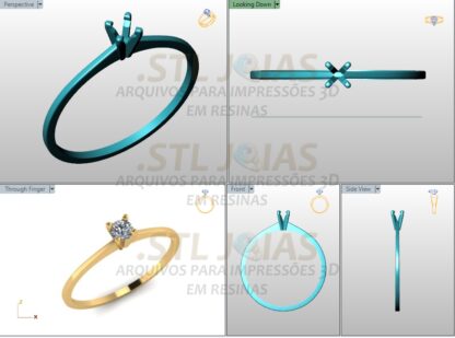 ANEL SOLITÁRIO Arquivo para impressão 3D. Formato STL