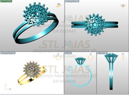 ANEL CHUVEIRO LUXO Arquivo para impressão 3D. Formato STL