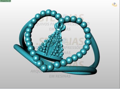 ANEL NOSSA SENHORA CORAÇÃO Arquivo para impressão 3D. Formato STL