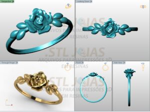 ANEL BOTÃO DE ROSA Arquivo para impressão 3D. Formato STL 4 STLJOIAS.COM 3 19