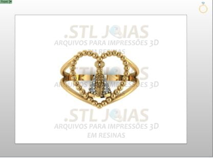 ANEL NOSSA SENHORA CORAÇÃO Arquivo para impressão 3D. Formato STL