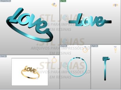 ANEL LOVE Arquivo para impressão 3D. Formato STL