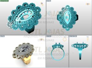 ANEL GOTA LUXO Arquivo para impressão 3D. Formato STL 6 STLJOIAS.COM 3 9