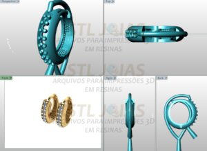 BRINCO ARGOLA CRAVEJADO Arquivo para impressão 3D. Formato STL 5 STLJOIAS 2 1