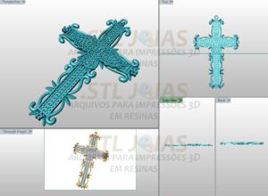 PINGENTE CRUZ CRAVEJADA