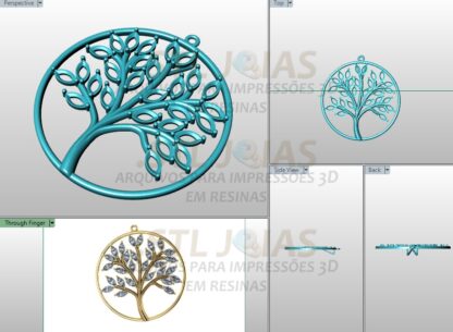 PINGENTE ARVORE DA VIDA Arquivo para impressão 3D. Formato STL