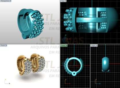 BRINCO ARGOLA CRAVEJADO Arquivo para impressão 3D. Formato STL