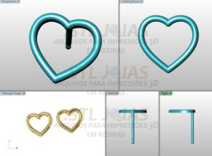 BRINCO CORAÇÃO VAZADO Arquivo para impressão 3D. Formato STL 5 STLJOIAS.COM 2 16