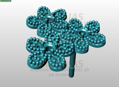 BRINCO FLORES CRAVEJADAS Arquivo para impressão 3D. Formato STL