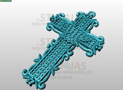 PINGENTE CRUZ CRAVEJADA Arquivo para impressão 3D. Formato STL