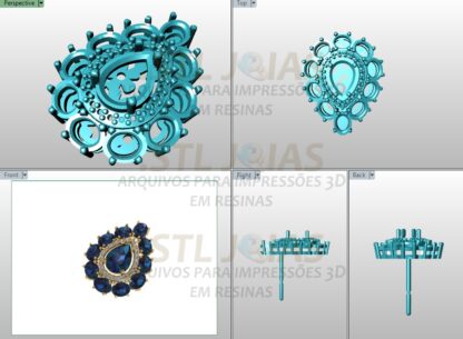 BRINCO GOTA CRAVEJADO Arquivo para impressão 3D. Formato STL