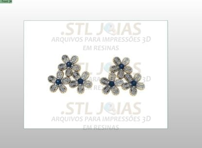 BRINCO FLORES CRAVEJADAS Arquivo para impressão 3D. Formato STL