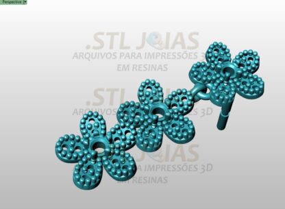 BRINCO FLORES CRAVEJADAS Arquivo para impressão 3D. Formato STL