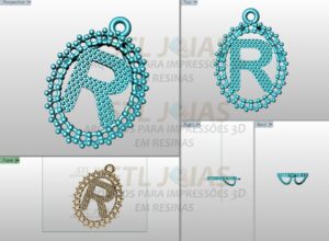 PINGENTE LETRA R Arquivo para impressão 3D. Formato STL 5 PINGENTE LETRA R