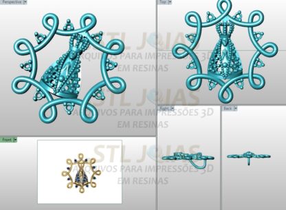 PINGENTE SANTA Arquivo para impressão 3D. Formato STL