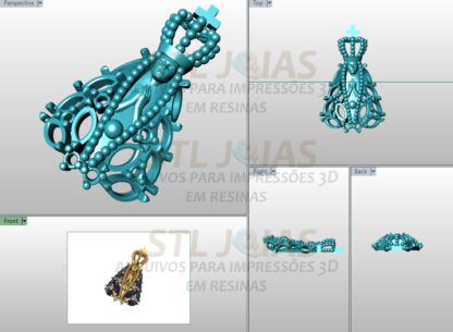 PINGENTE SANTA Arquivo para impressão 3D. Formato STL