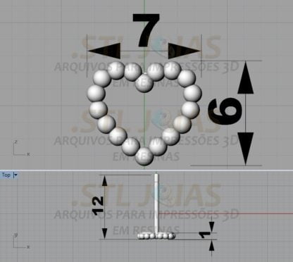 BRINCO CORAÇÃO DE BOLINHAS Arquivo para impressão 3D. Formato STL