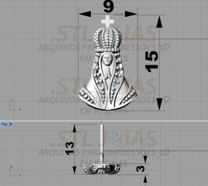 BRINCO NOSSA SENHORA Arquivo para impressão 3D. Formato STL