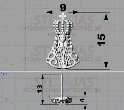 BRINCO NOSSA SENHORA Arquivo para impressão 3D. Formato STL