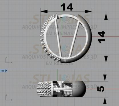 BRINCO ARGOLA CRAVEJADA Arquivo para impressão 3D. Formato STL