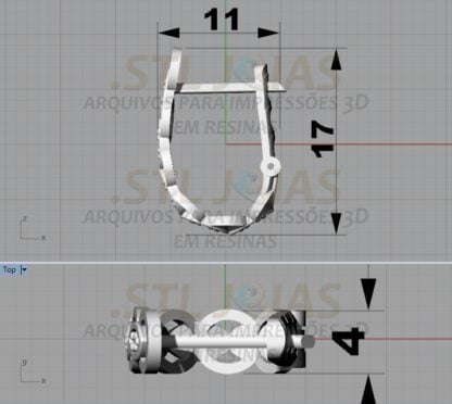 BRINCO ARGOLA COM PEDRAS Arquivo para impressão 3D. Formato STL