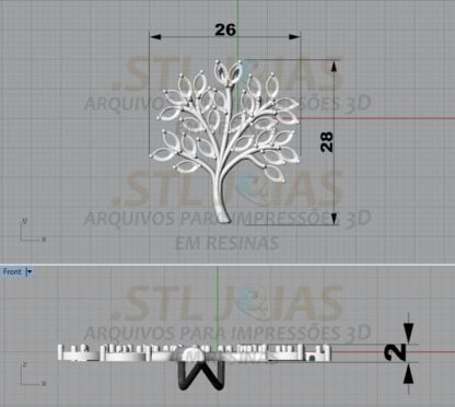 PINGENTE ARVORE DA VIDA Arquivo para impressão 3D. Formato STL