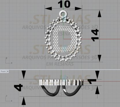 PINGENTE LETRA D Arquivo para impressão 3D. Formato STL