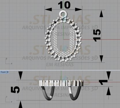 PINGENTE LETRA U Arquivo para impressão 3D. Formato STL