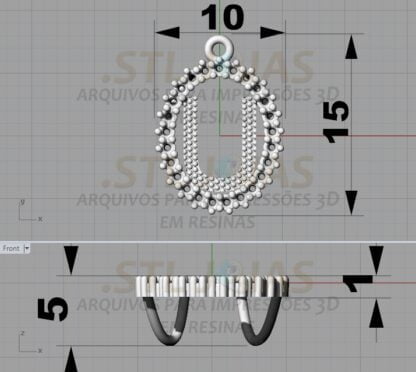 PINGENTE LETRA W Arquivo para impressão 3D. Formato STL