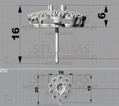 BRINCO CRAVEJADO GOTA Arquivo para impressão 3D. Formato STL