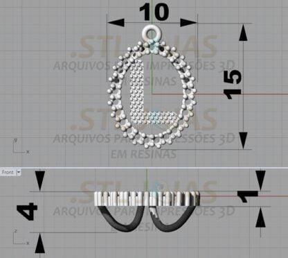 PINGENTE LETRA L Arquivo para impressão 3D. Formato STL