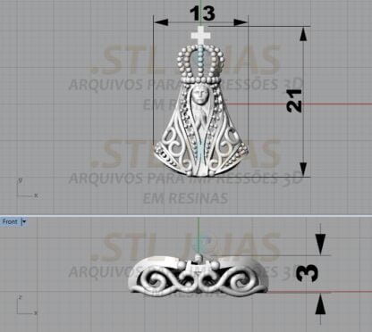 PINGENTE SANTA Arquivo para impressão 3D. Formato STL