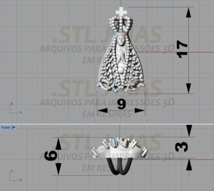 PINGENTE SANTA Arquivo para impressão 3D. Formato STL