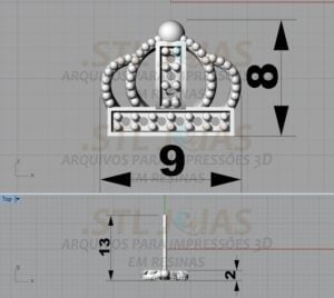 BRINCO COROA Arquivo para impressão 3D. Formato STL 6 STLJOIAS.COM 8