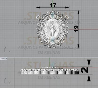 PINGENTE VIRGEM MARIA Arquivo para impressão 3D. Formato STL