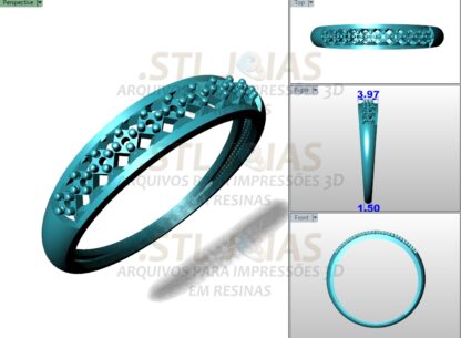 ALIANÇA COM PEDRAS Arquivo para impressão 3D Formato STL (1)