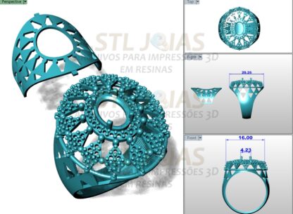 ANEL CRAVEJADO LUXO Arquivo para impressão 3D Formato STL (3)