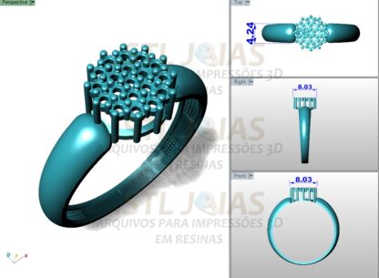 ANEL CRAVEJADO Arquivo para impressão 3D. Formato STL