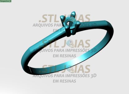 ANEL SOLITÁRIO CRAVEJADO Arquivo para impressão 3D. Formato STL