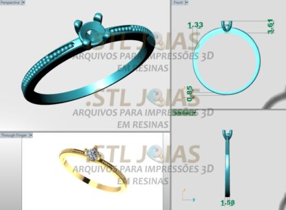 ANEL SOLITARIO Arquivo para impressao 3D Formato STL 3 2