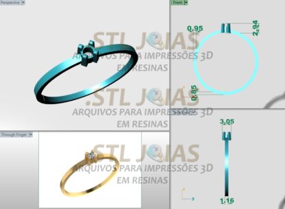 ANEL SOLITARIO Arquivo para impressao 3D Formato STL 4