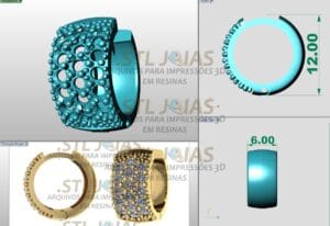 BRINCO ARGOLA CRAVEJADA Arquivo para impressão 3D. Formato STL