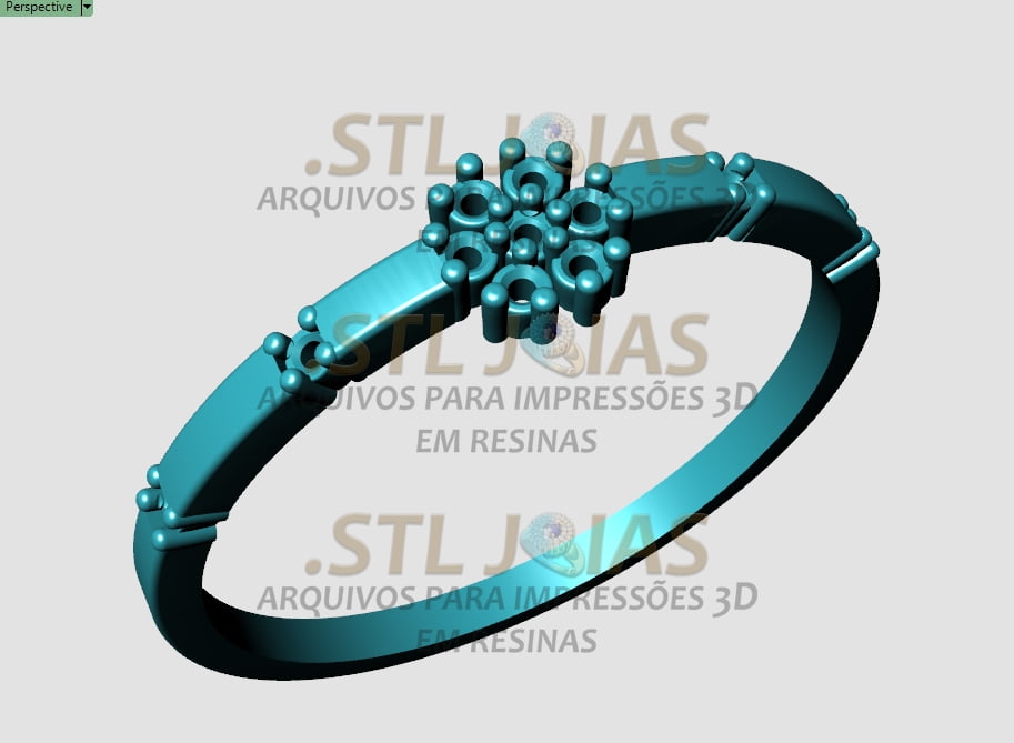 ALIANÇA COM PEDRAS Arquivo para impressão 3D Formato STL