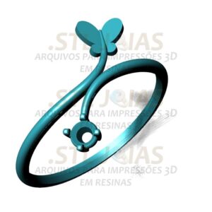 ANEL BORBOLETA Arquivo para impressão 3D. Formato STL